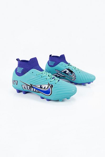 Twingo Men's Turquoise Purple Socks Football Boots