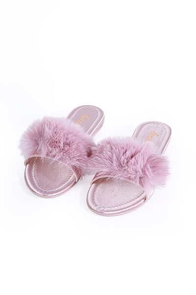 Lunoche Nightwear Feather Women's Dowry Slippers Stylish Daily House Slippers Ornate Dowry Birth Guest Bridal Slippers