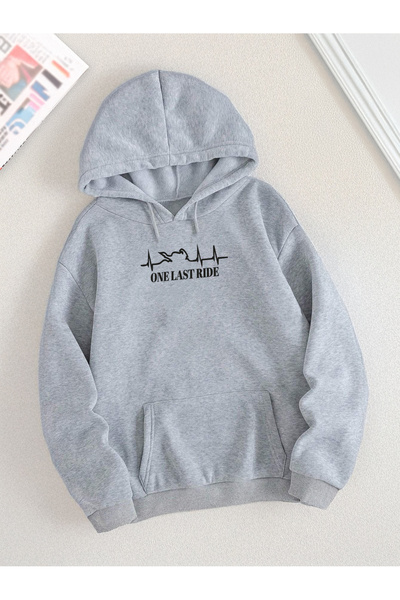 De Carte One Last Ride Printed Seasonal Hooded Unisex Sweatshirt