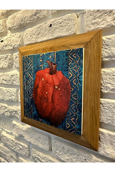 woodhomeworks Masif Çerçeveli  Doğaltaş mermer Tablo Pano 26x26 cm narım