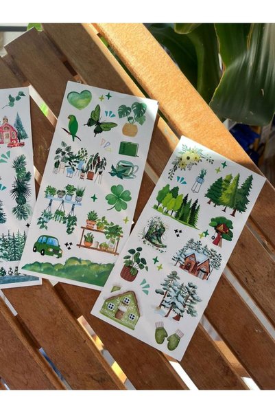 EyER Shoping Green Washitape Nature Tree Sticker Set