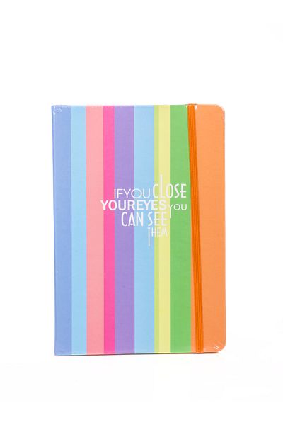 MUKKO HOME Caiet cu linii elastice cu copertă groasă cu design cu dungi colorate – 80 de coli