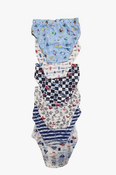 KEYAL Tutku Boy's 6 Pack Elastane Printed Mixed Patterned Slip Panties