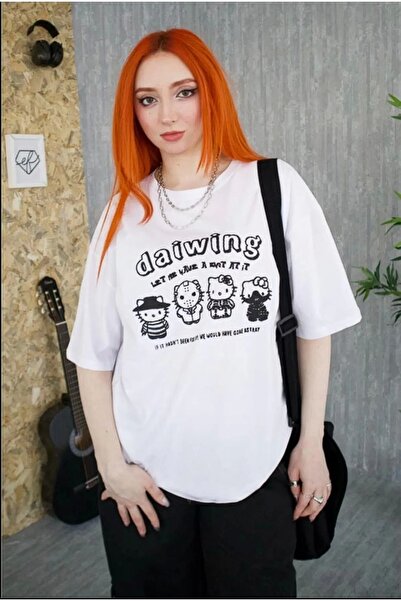 1blood Bela unisex majica sa uzorkom Hello Kitty za ronjenje