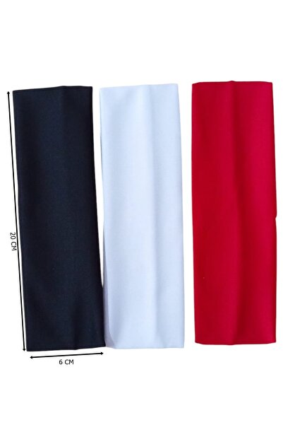 Kezban Tekstil Unisex Βαμβακερή ελαστική μπάντα μαλλιών 6x20 cm Σετ 3 τεμαχίων