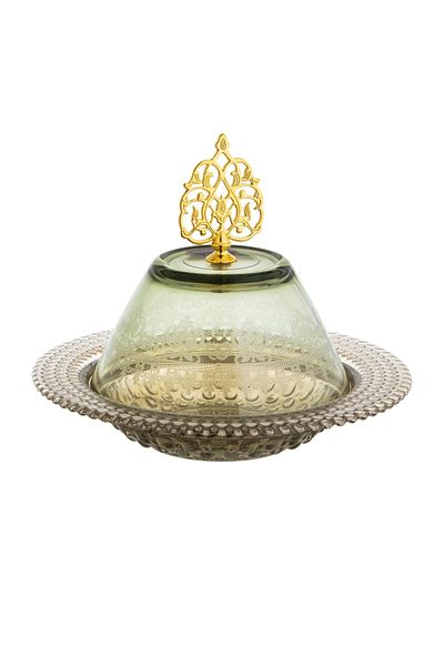 HIC Turkish Glass Date Bowl With Lid 17.5 Cm