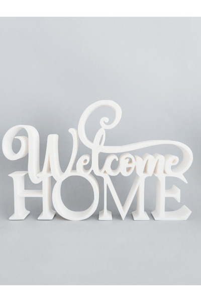 Home 3D Baskı Welcome Home Yazılı Modern Dekoratif Hediyelik Masaüstü Dekor O...
