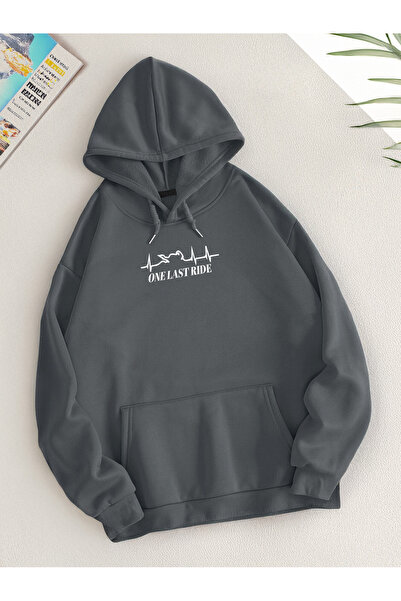 De Carte One Last Ride Printed Seasonal Hooded Unisex Sweatshirt