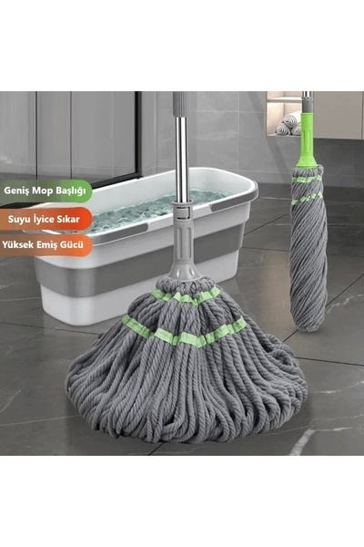 Yenimiyeni Kendinden Sıkmalı Bükümlü Paspas Mop Yedekli