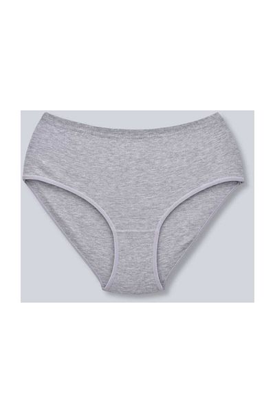 KEYAL Tutku Women's Gray 6-Pack Cotton Ribbed Bato Panties