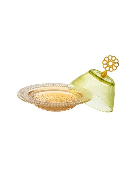 HIC Turkish Glass Date Bowl With Lid 17.5 Cm