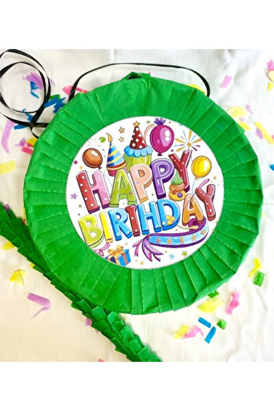DokuzArı Happy Birthday Pinyata (30cm) ve Sopası Yeşil