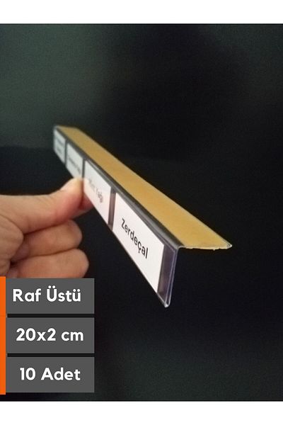 Şeffaf Etiket Προφίλ ετικέτας 20x2 cm - 10 τεμάχια αυτοκόλλητα με ονόματα προϊόντων και ετικέτες τιμών