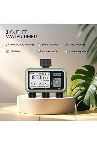 DELT 3 Çıkışlı Elektronik Sulama Zamanlayıcısı