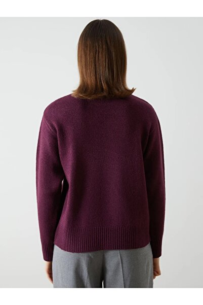 LC Waikiki LCWAIKIKI Classic Mor Dik Yaka Kadın Triko Kazak