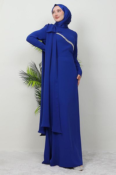 GİZ AGİYİM Βραδινό φόρεμα Blue Essence Stone