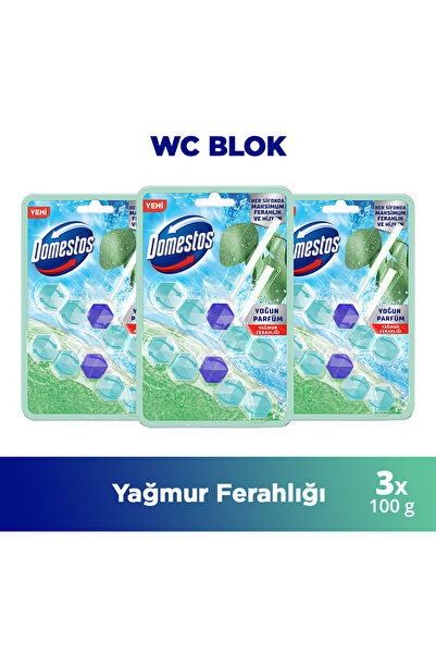 Domestos Tuvalet Bloğu Yağmur Ferahlığı 100 G X3
