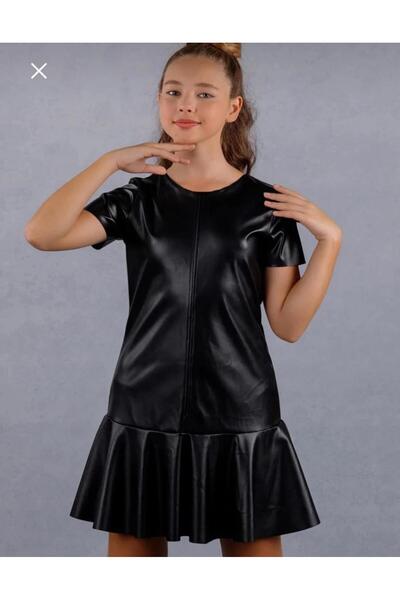Emilakids Kız Çocuk Deri Elbise