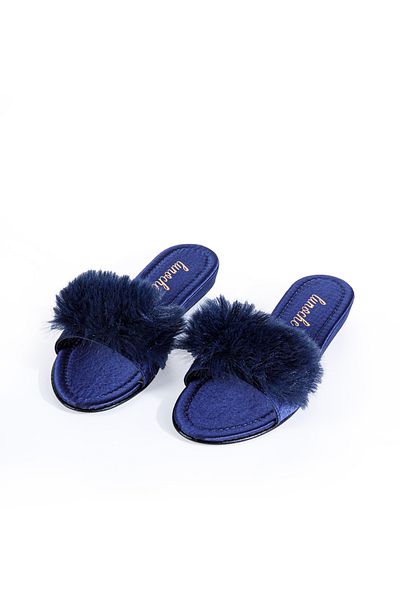 Lunoche Nightwear Feather Women's Dowry Slippers Stylish Daily House Slippers Ornate Dowry Birth Guest Bridal Slippers