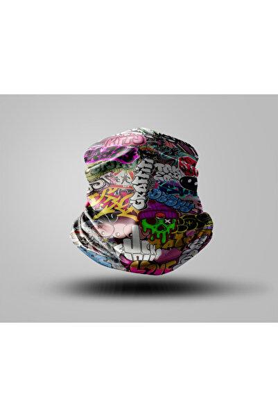 Buffalo Graffiti Tasarımlı Motorcu Buff Maske Outdoor Boyunluk Unisex Bandana