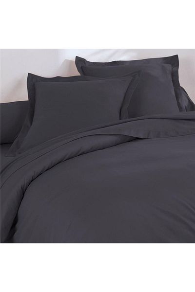 Maki Home 100% βαμβακερό σφουγγάρι διακοσμητικό ραμμένο σκούρο γκρι 2 τεμάχια 50x70 μαξιλαροθήκη