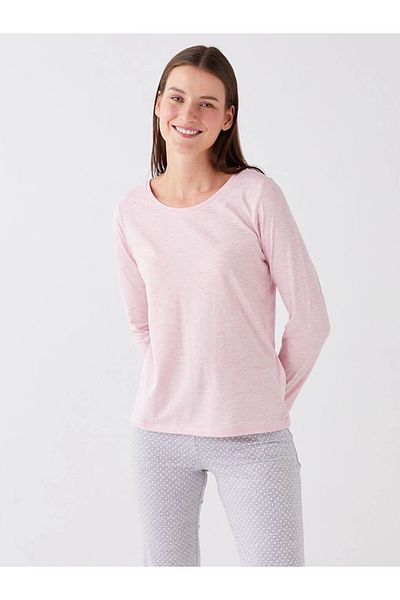 LC Waikiki Lw - Crew Neck Plain Long Sleeve Women's Pajamas Set