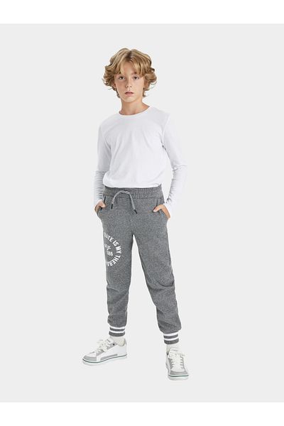 DeFacto Graphic Print Elasticated Joggers with Pockets