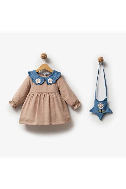 Overdo فستان بناتي من القطن الموسلين