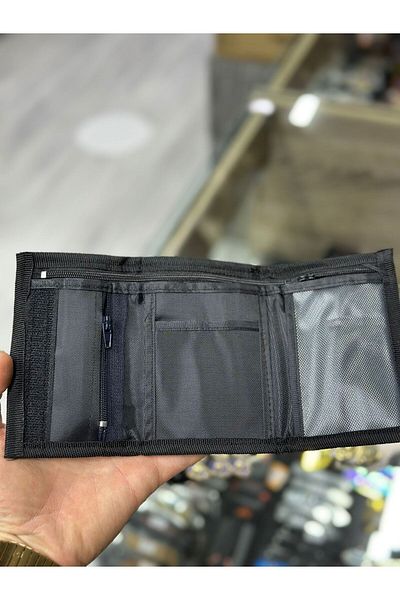 KOMANDO PAZARI Black Circle Zipper Wallet (Galata Embroidered)
