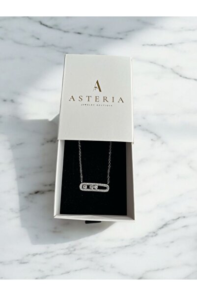 Asteria Jewelry Taşlı Yatay Mess Kolye (ORİJİNAL SATICI ASTERİA)