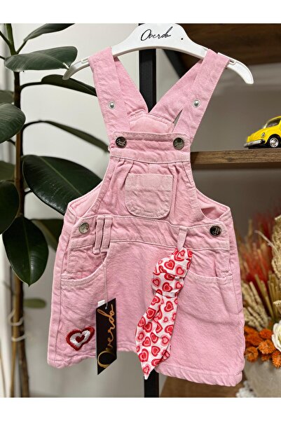 KIZ BEBEK FULARLI SALOPET PEMBE