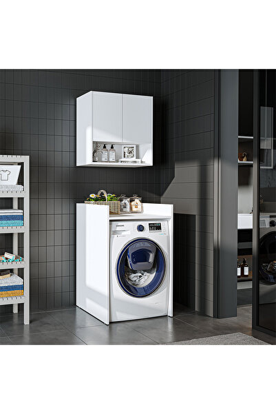 ROOMART Çamaşır-kurutma Makinesi Dolabı Kapaksız Banyo Dolabı 65 cm