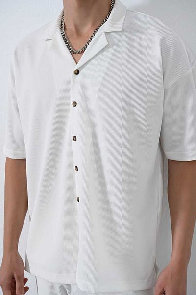 KUN SPORTSWEAR ΠΟΥΚΑΜΙΣΟ APAC COLLAR TIE-DYE EDGE SLIT OVERSIZE SHORT COLLAR