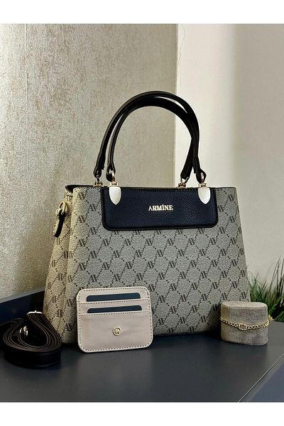 Armine Hand and Arm Bag Shoulder Bag with Card Holder and Bracelet Gift Vs.Blkt.0140