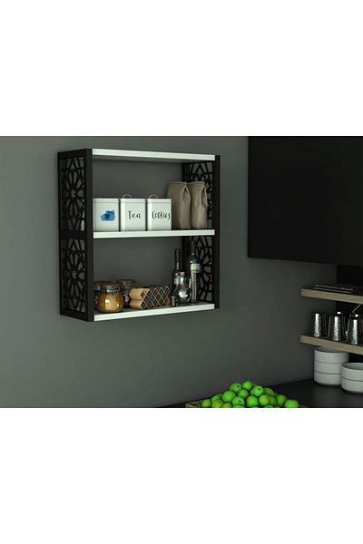 HOMS Wall shelf made of chipboard/PPE, Lulu Homs, black and white, 50 x 45 x 20 cm