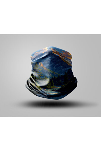 Buffalo Mountain Design Biker Buff Mask Outdoor Neck Collar Unisex Bandana