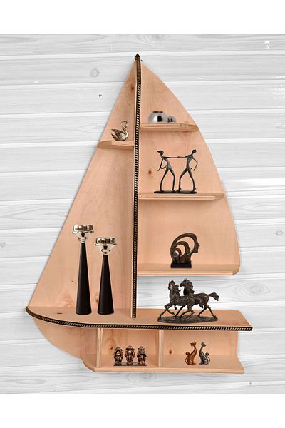 HOMS Raft de perete Sailor Homs 72 X 52 X 18, lemn stratificat nuc