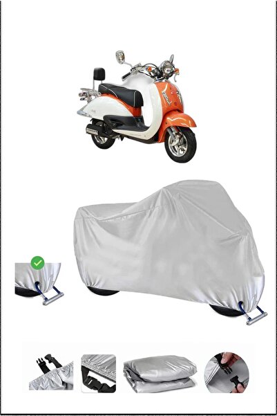 Breen قفل آسيا AS125T متوافق مع غطاء دراجة نارية مقاوم للماء ومتين - رمادي