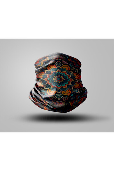 Buffalo قناع راكب الدراجة النارية بتصميم ماندالا، طوق رقبة خارجي للجنسين، بان...