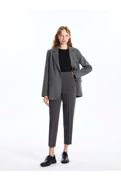 LC Waikiki Gri Dar Fit Kadın Pantolon