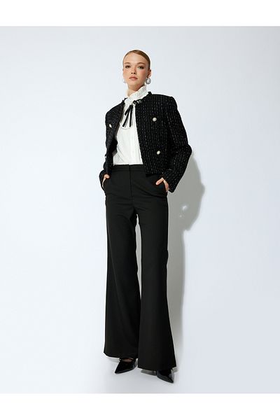 Koton Koton X Sibil Çetinkaya - Women's Trousers with Pockets 5Wak40079Ew