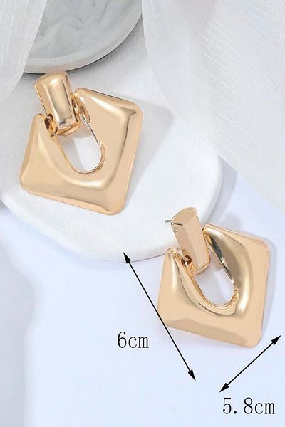 DEMOKAN Women's Earrings Imported Special Series Rectangular Dangle Square Anti-Tarnish Earrings