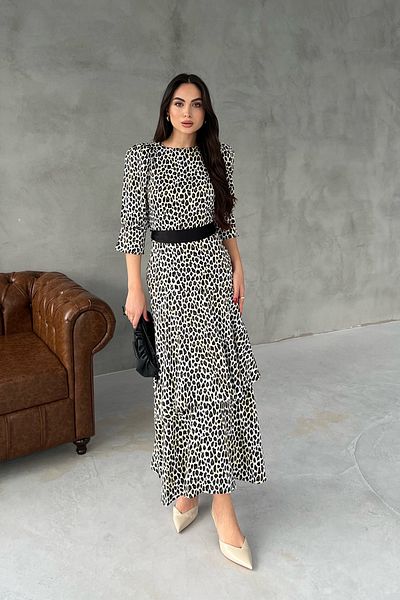 Seda Yalçın Atelier Rochie din satin cu detaliu Loya Leopard