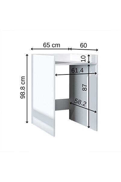 ROOMART Çamaşır-kurutma Makinesi Dolabı Kapaksız Banyo Dolabı 65 cm