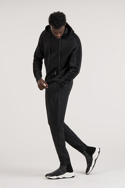 Giotelli Slimfit Hooded Kangaroo Pocket Elastic Leg Wool Knitwear Tracksuit Set