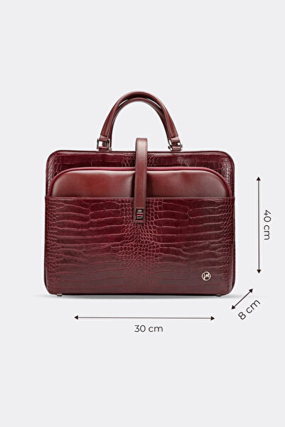 MORCA Women's Briefcase Laptop Bag Claret Red