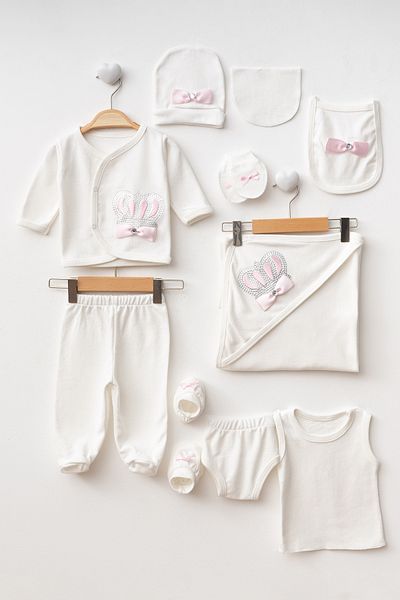 Ponpon Baby تاج الملك الحجري لحديثي الولادة 10 قطع هدية للطفل في المستشفى
