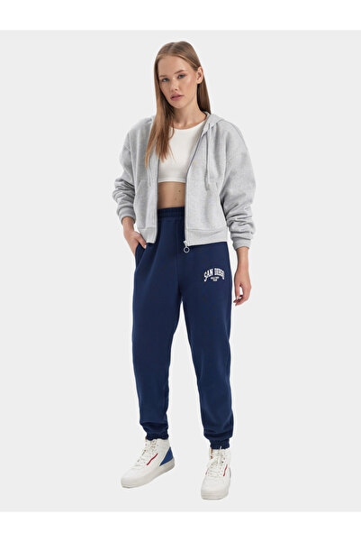 DeFacto Slogan Print Elasticated Cuff Joggers with Pockets