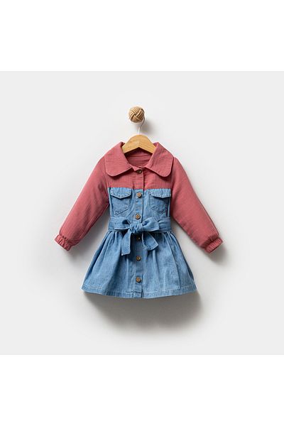 Overdo Rochie de muselină din denim pentru fetiță