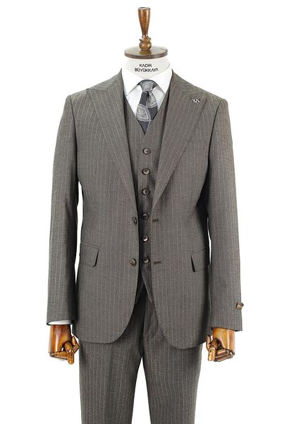 Kadir Büyükkaya Men's Breathable Suit with Vest - Kav1043W